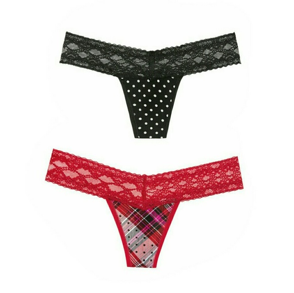 Victoria's Secret Other - (2) Victoria Secret Lace-Waist Thong Panties Med